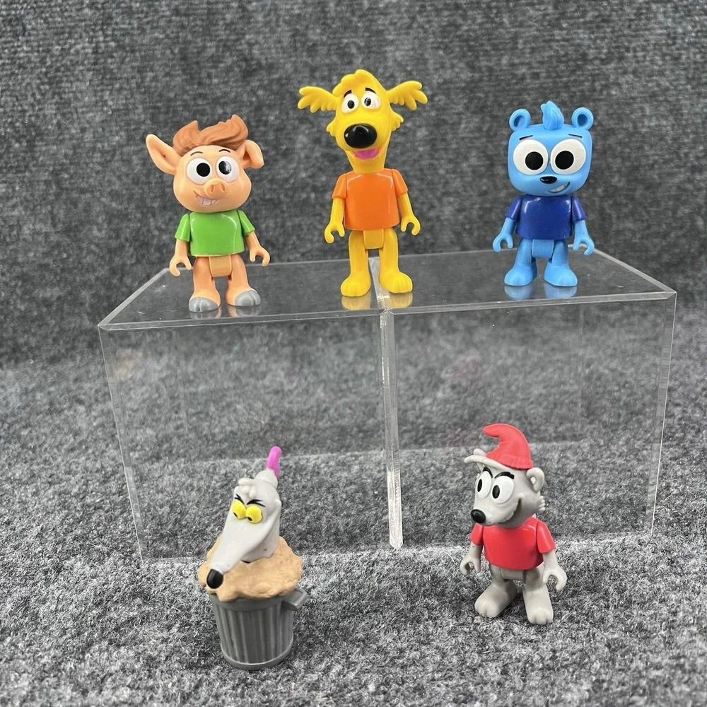 Lot Of 5 Hobby Kids Adventures Action Figure Toy Dad, Bear, Pig, Skunk & Rat